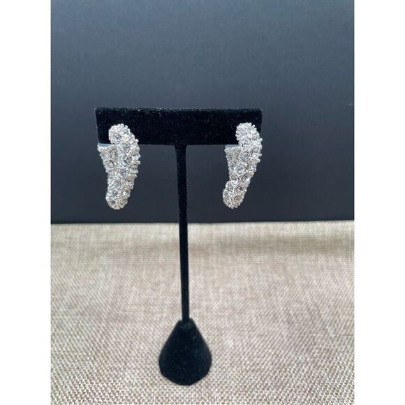 Galaxy White Spiral Pierced Earrings - Picture 1 of 4